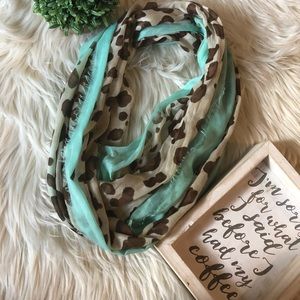 ✨SOLD✨Mint and Cheetah Infinity Scarf